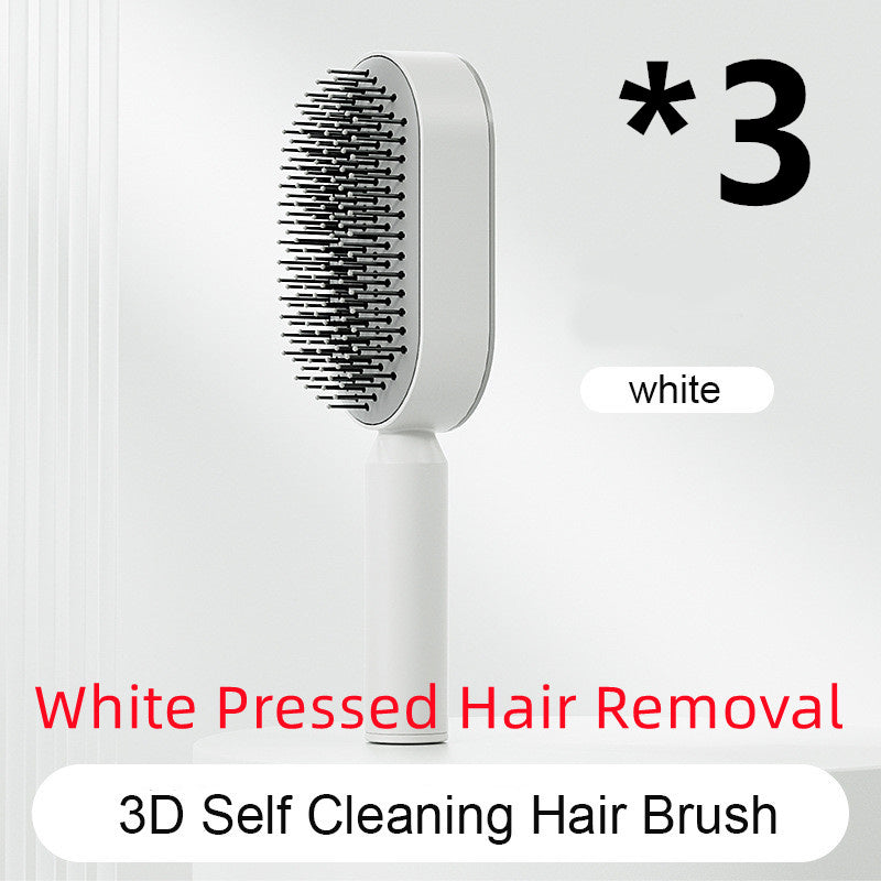 Self Cleaning Hair Brush For Women One-key Cleaning Hair Loss Airbag Massage Scalp Comb Anti-Static Hairbrush 1