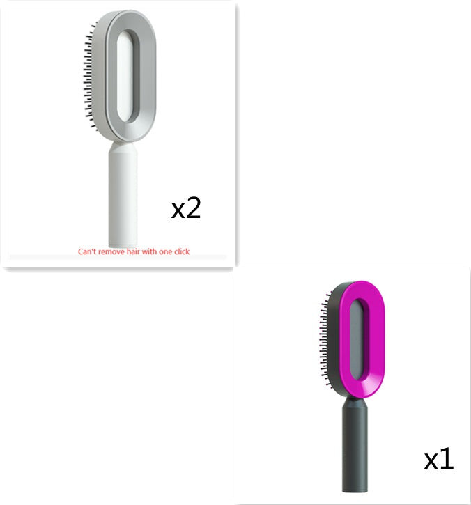 Self Cleaning Hair Brush For Women One-key Cleaning Hair Loss Airbag Massage Scalp Comb Anti-Static Hairbrush 1