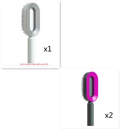 Self Cleaning Hair Brush For Women One-key Cleaning Hair Loss Airbag Massage Scalp Comb Anti-Static Hairbrush 1