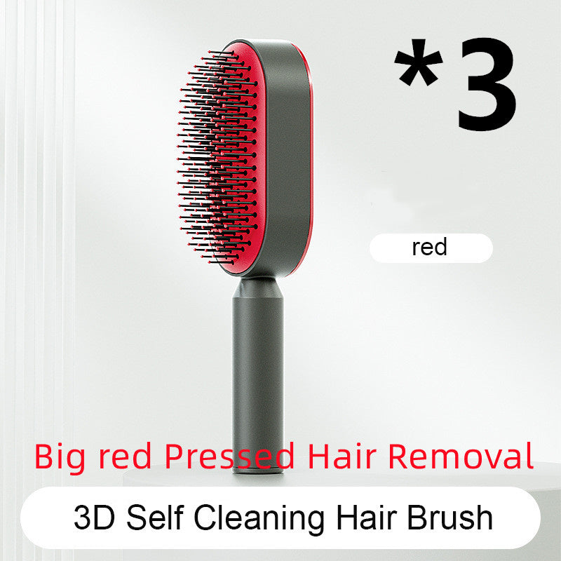 Self Cleaning Hair Brush For Women One-key Cleaning Hair Loss Airbag Massage Scalp Comb Anti-Static Hairbrush 1