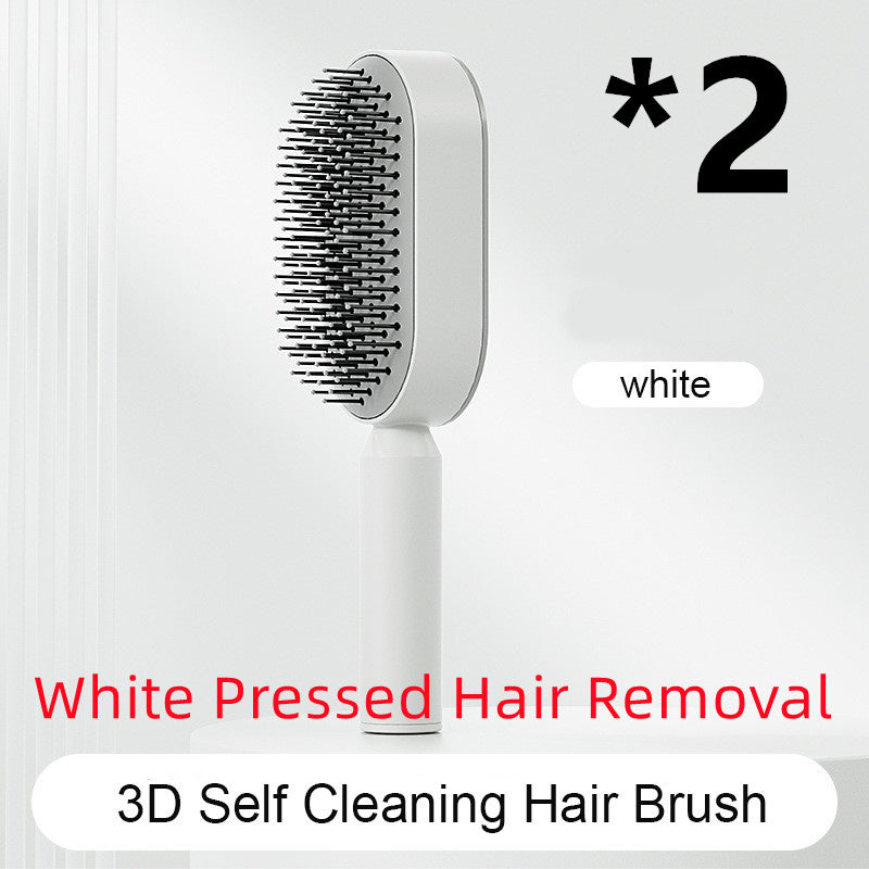 Self Cleaning Hair Brush For Women One-key Cleaning Hair Loss Airbag Massage Scalp Comb Anti-Static Hairbrush 1