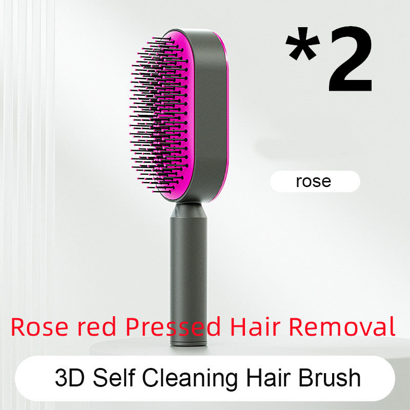 Self Cleaning Hair Brush For Women One-key Cleaning Hair Loss Airbag Massage Scalp Comb Anti-Static Hairbrush 1