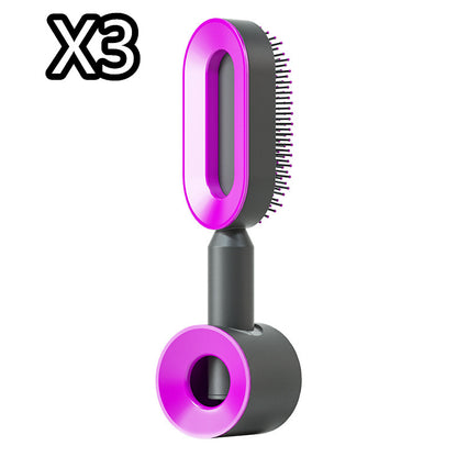 Self Cleaning Hair Brush For Women One-key Cleaning Hair Loss Airbag Massage Scalp Comb Anti-Static Hairbrush 1