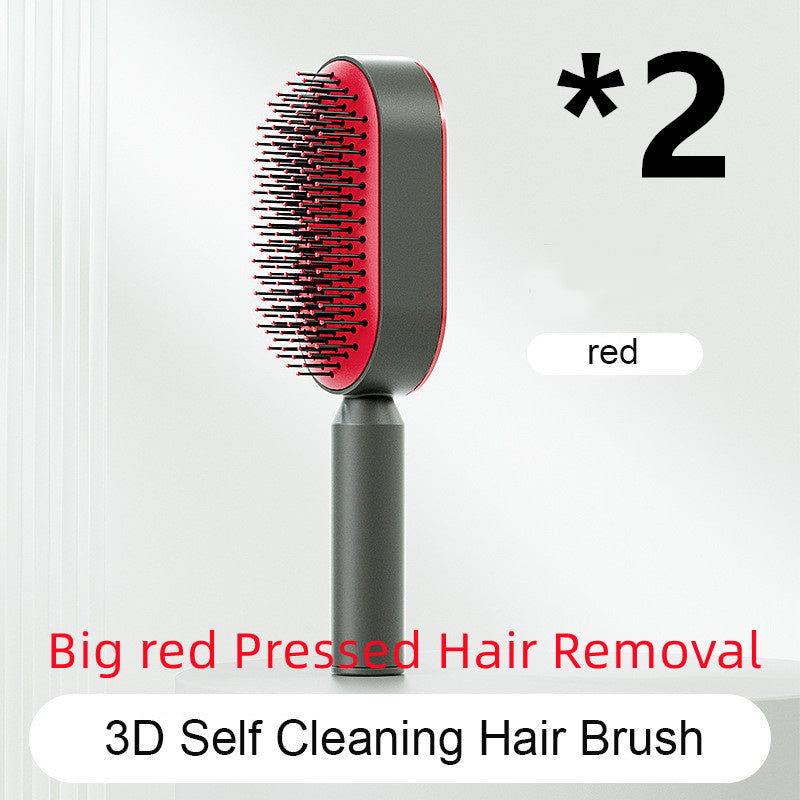 Self Cleaning Hair Brush For Women One-key Cleaning Hair Loss Airbag Massage Scalp Comb Anti-Static Hairbrush 1