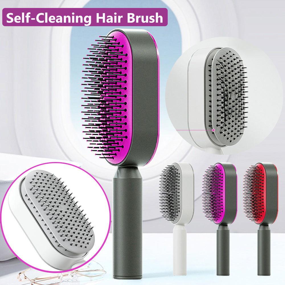 Self Cleaning Hair Brush For Women One-key Cleaning Hair Loss Airbag Massage Scalp Comb Anti-Static Hairbrush 1