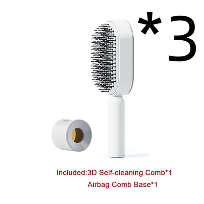 Self Cleaning Hair Brush For Women One-key Cleaning Hair Loss Airbag Massage Scalp Comb Anti-Static Hairbrush 1