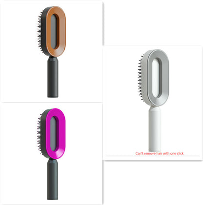 Self Cleaning Hair Brush For Women One-key Cleaning Hair Loss Airbag Massage Scalp Comb Anti-Static Hairbrush 1