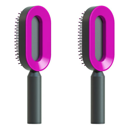 Self Cleaning Hair Brush For Women One-key Cleaning Hair Loss Airbag Massage Scalp Comb Anti-Static Hairbrush 1