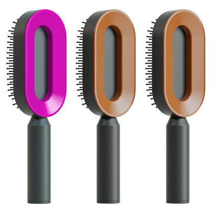 Self Cleaning Hair Brush For Women One-key Cleaning Hair Loss Airbag Massage Scalp Comb Anti-Static Hairbrush 1