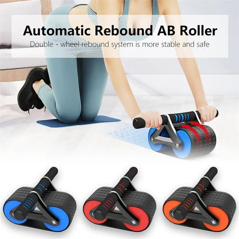 Double Wheel Abdominal Exerciser Women Men Automatic Rebound Ab Wheel Roller Waist Trainer Gym Sports Home Exercise Devices 1