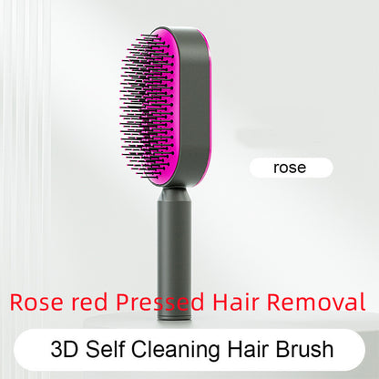 Self Cleaning Hair Brush For Women One-key Cleaning Hair Loss Airbag Massage Scalp Comb Anti-Static Hairbrush 1