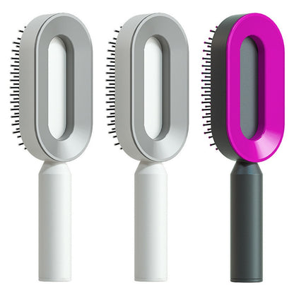 Self Cleaning Hair Brush For Women One-key Cleaning Hair Loss Airbag Massage Scalp Comb Anti-Static Hairbrush 1