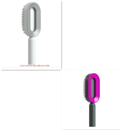 Self Cleaning Hair Brush For Women One-key Cleaning Hair Loss Airbag Massage Scalp Comb Anti-Static Hairbrush 1